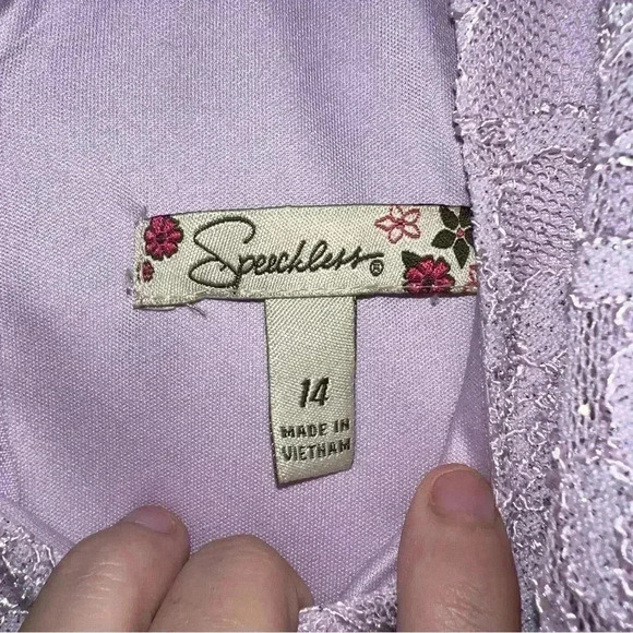 Speechless Purple Shimmer High-Low Tulle Dress, size 14 - Picture 4 of 6